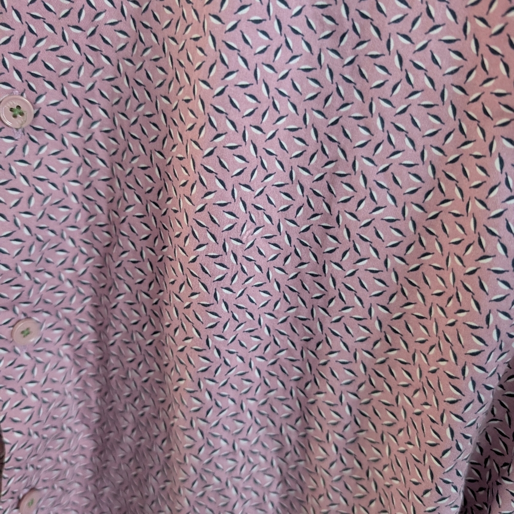 Men's Ted Baker Pink 5 XL Geometric Button Shirt Short Sleeve Dressy Casual - Picture 6 of 7